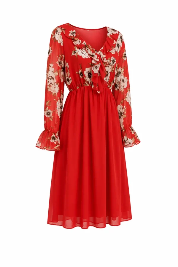 Rochie cu volan IZA IZA09 - imagine 2