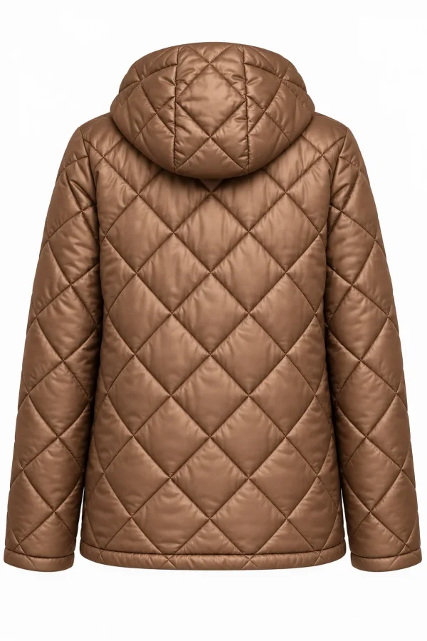 Geacă matlasată cu glugă și interior animal print LIVIA GLV04 - imagine 3