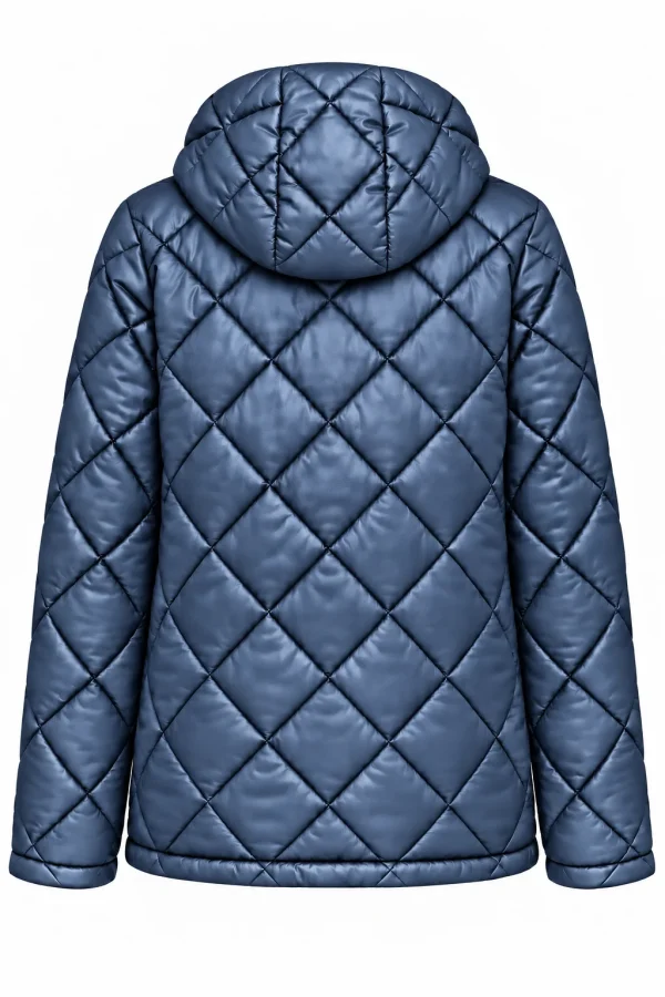 Geacă matlasată cu glugă și interior animal print LIVIA GLV06 - imagine 3