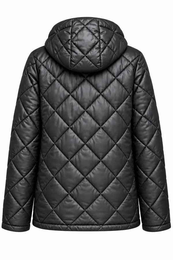Geacă matlasată cu glugă și interior animal print LIVIA GLV07 - imagine 3