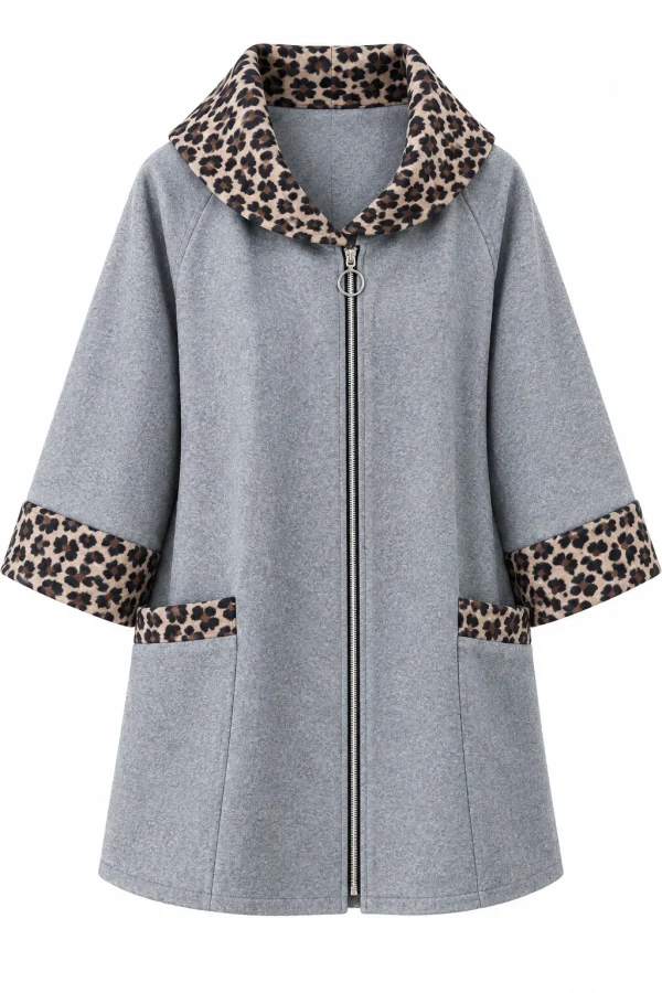 Cardigan din stofa model tip jacheta C404