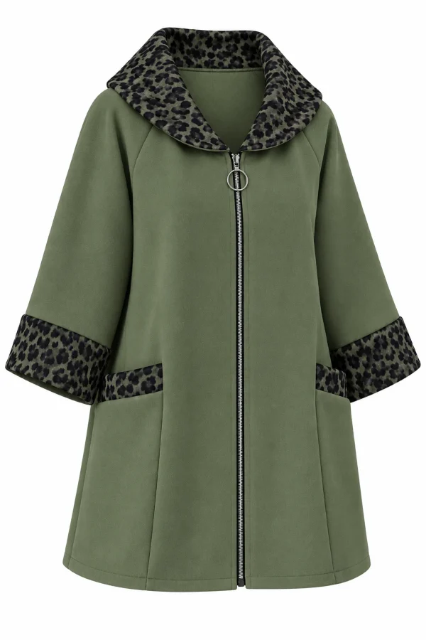 Cardigan din stofa model tip jacheta C405 - imagine 2
