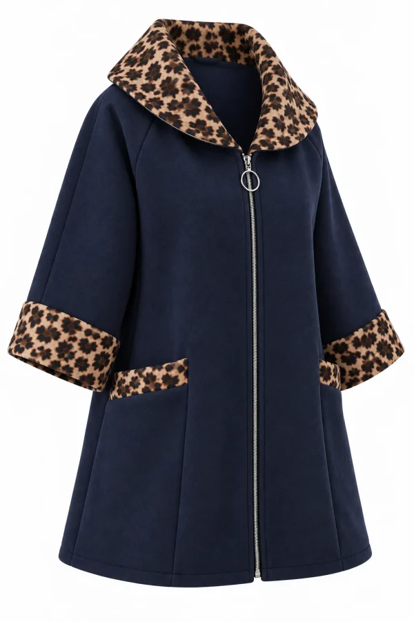 Cardigan din stofa model tip jacheta C406 - imagine 2