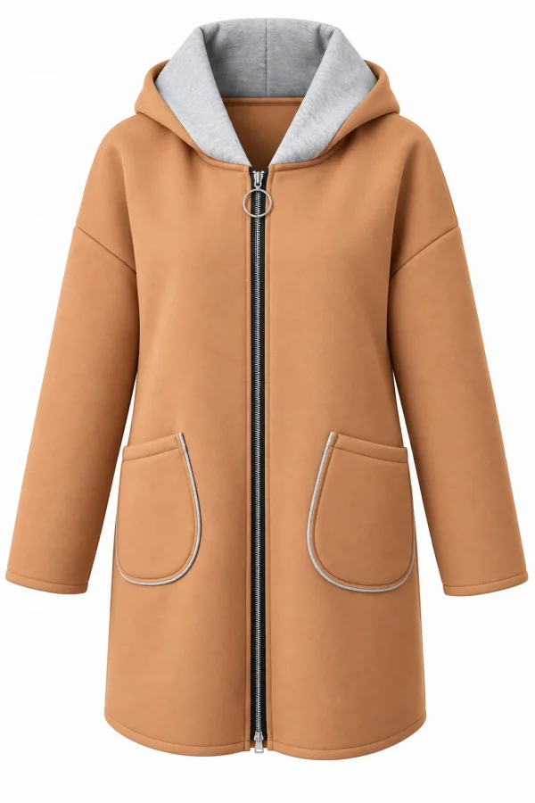 Cardigan lung cu glugă Cora COR01