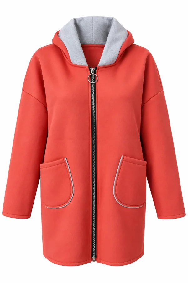 Cardigan lung cu glugă Cora COR02