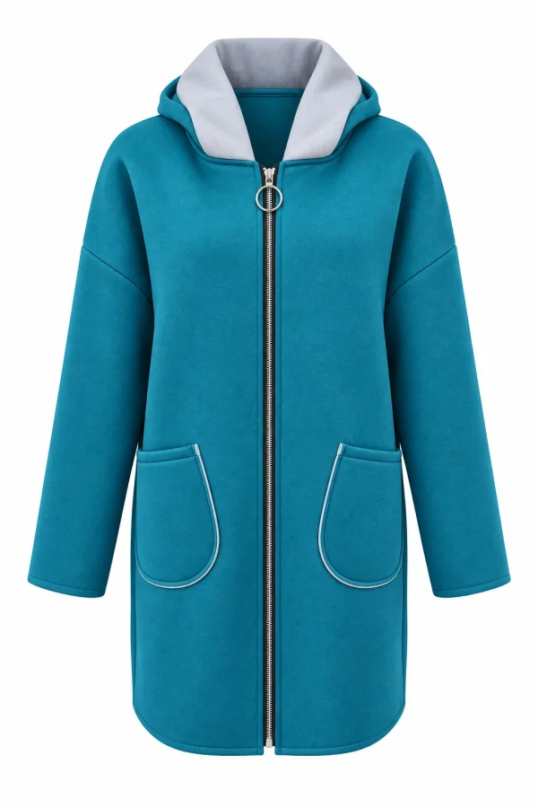 Cardigan lung cu glugă Cora COR03