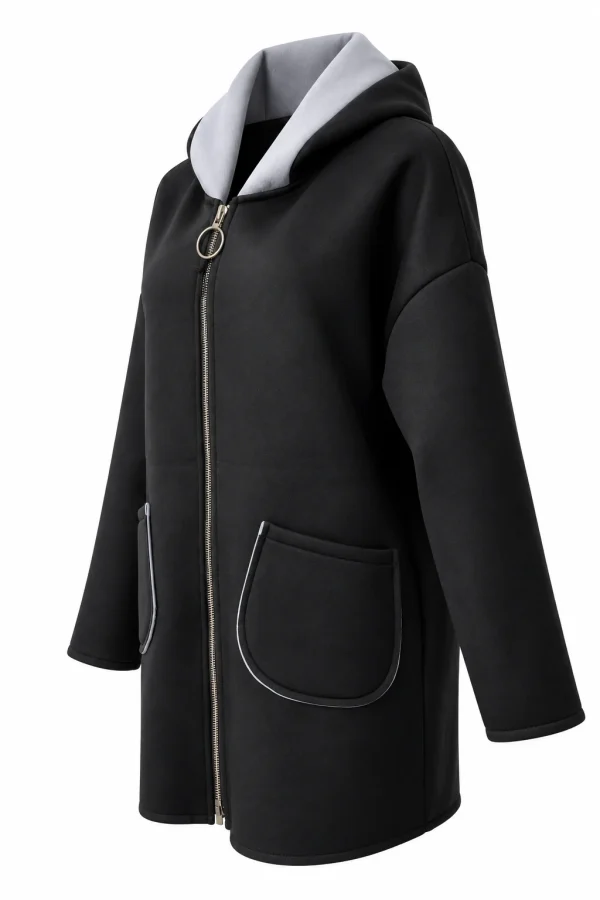 Cardigan lung cu glugă Cora COR04 - imagine 2