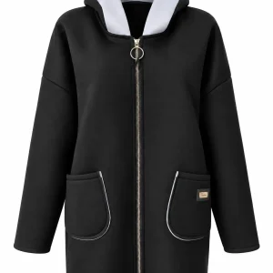 Cardigan lung cu glugă Cora COR04