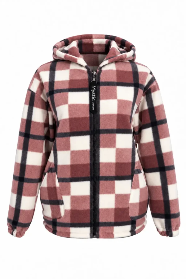 Hanorac Fleece în Carouri – Model Scurt FHS05