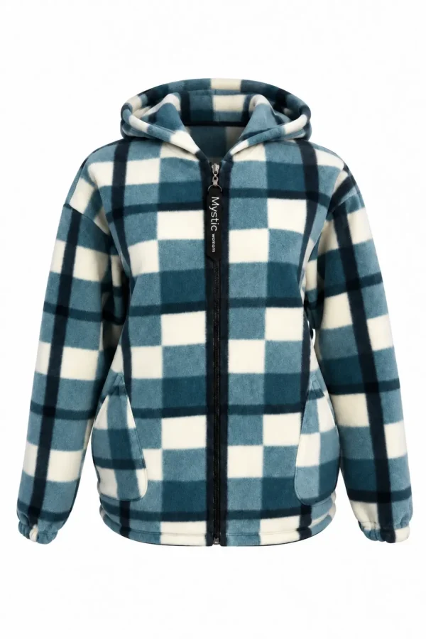 Hanorac Fleece în Carouri – Model Scurt FHS02