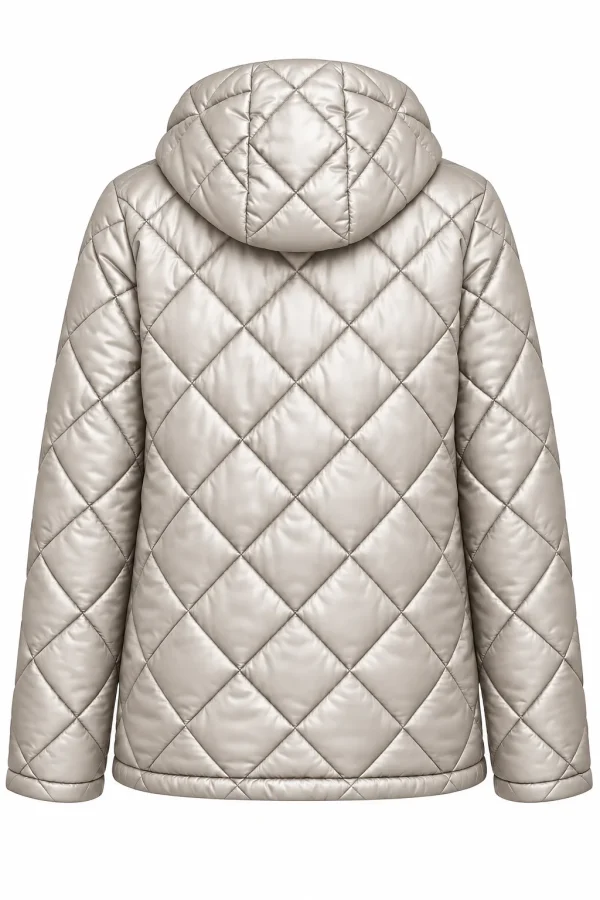Geacă matlasată cu glugă și interior animal print LIVIA GLV01 - imagine 3