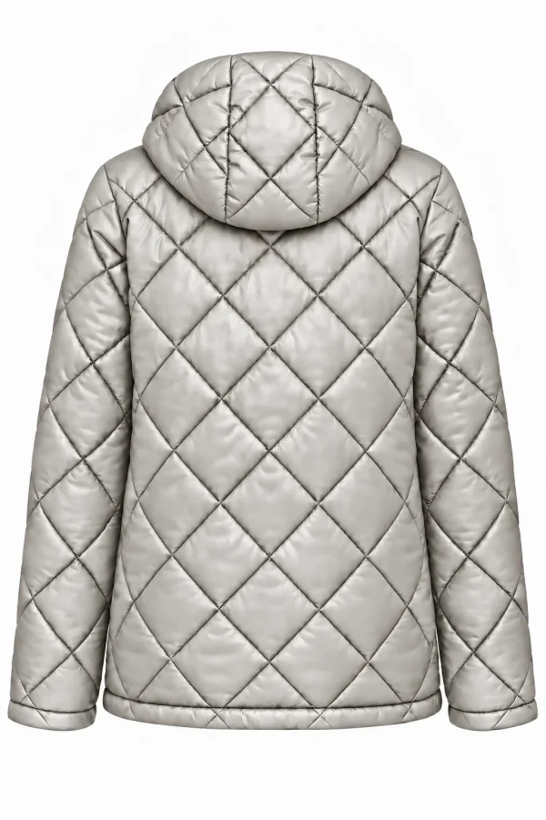 Geacă matlasată cu glugă și interior animal print LIVIA GLV02 - imagine 3