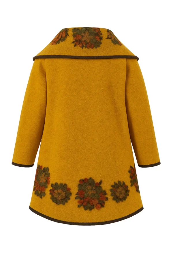 Poncho din lână cu model înflorat P10 - imagine 3