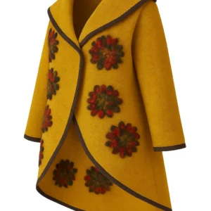 Poncho din lână cu model înflorat P10