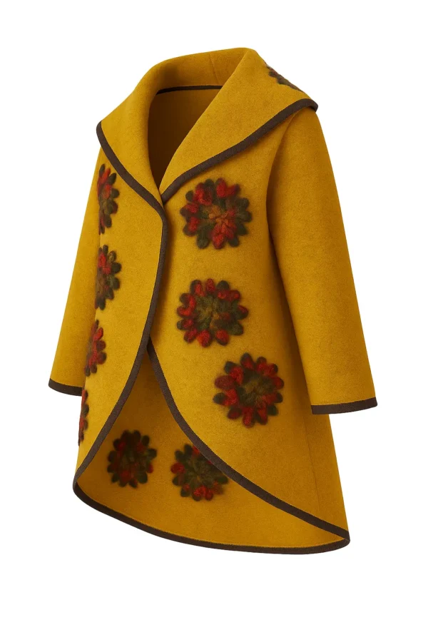 Poncho din lână cu model înflorat P10