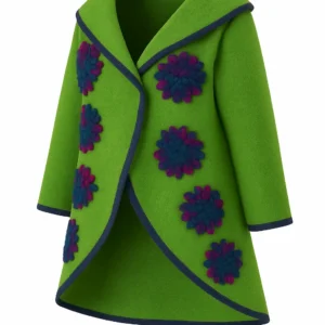 Poncho din lână cu model înflorat P11