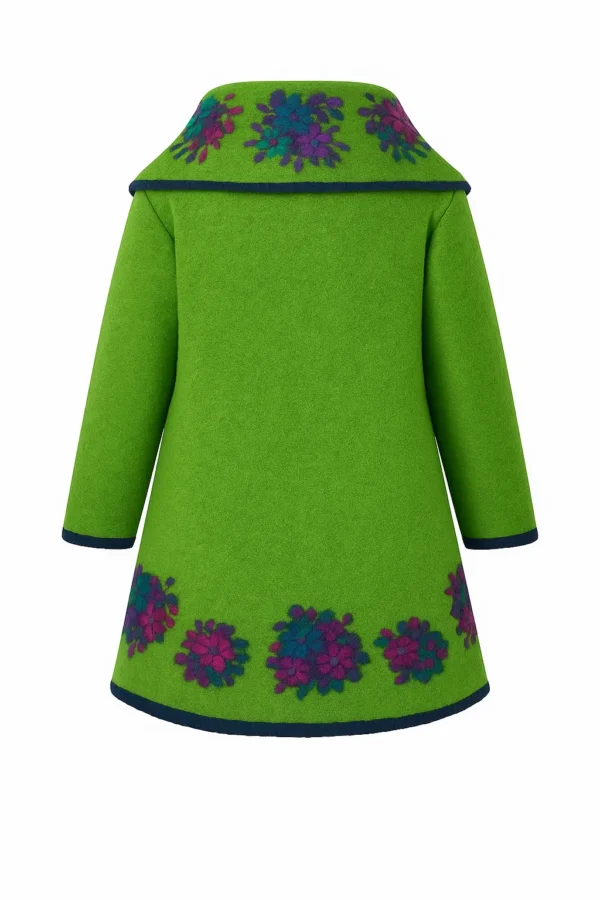 Poncho din lână cu model înflorat P11 - imagine 3