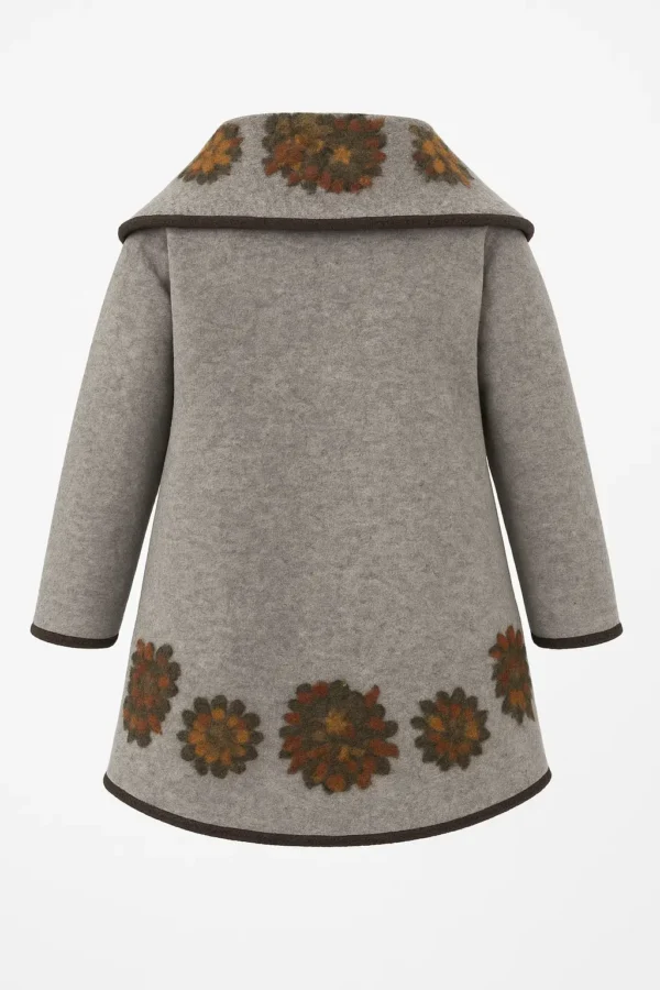 Poncho din lână cu model înflorat P13 - imagine 3