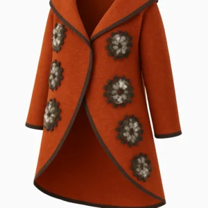 Poncho din lână cu model înflorat P14