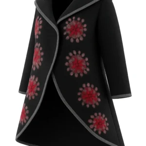 Poncho din lână cu model înflorat P16