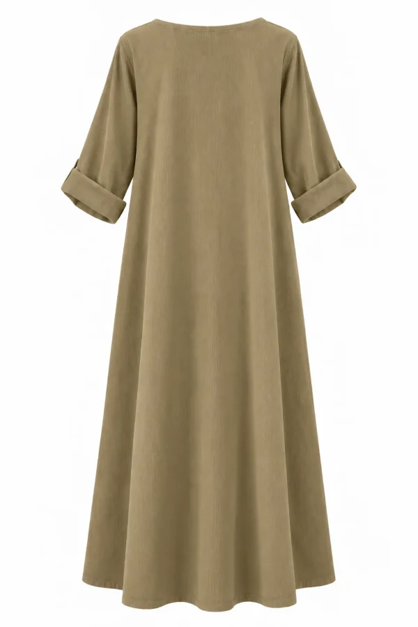 Rochie lungă din raiat subțire cu floare decorativă RAF01 - imagine 3