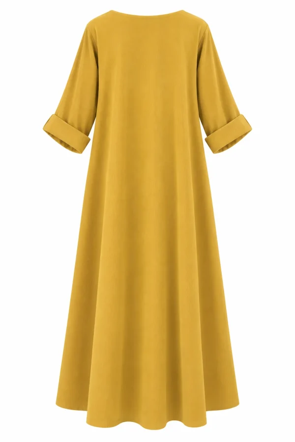 Rochie lungă din raiat subțire cu floare decorativă RAF02 - imagine 3