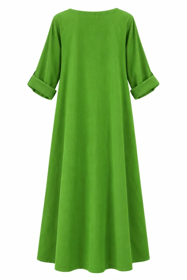 Rochie lungă din raiat subțire cu floare decorativă RAF04 - imagine 3