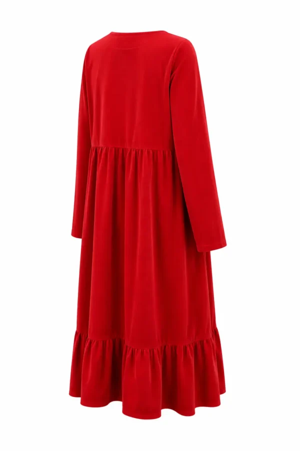 Rochie din raiat cu croială lejeră RED15 - imagine 3