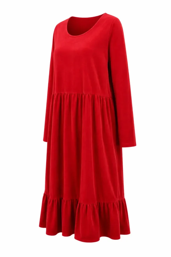 Rochie din raiat cu croială lejeră RED15 - imagine 2