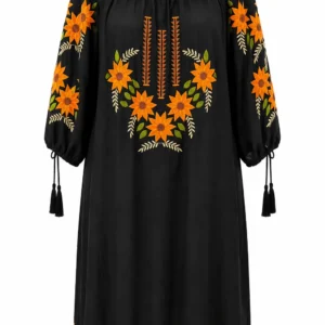 Rochie damă cu broderie tradițională RED76