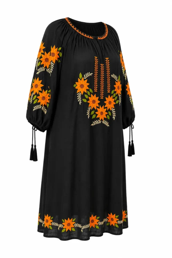 Rochie damă cu broderie tradițională RED76 - imagine 2