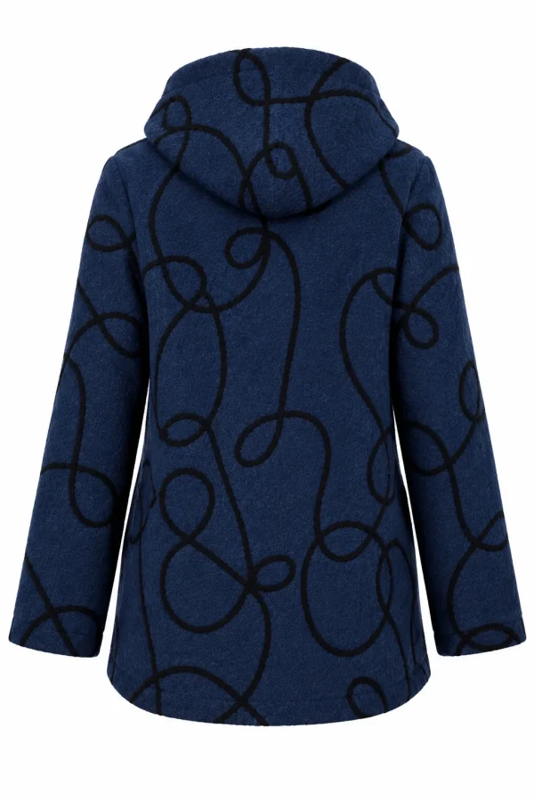 Cardigan din lână cu glugă și fermoar- Cod Produs C201B - imagine 3