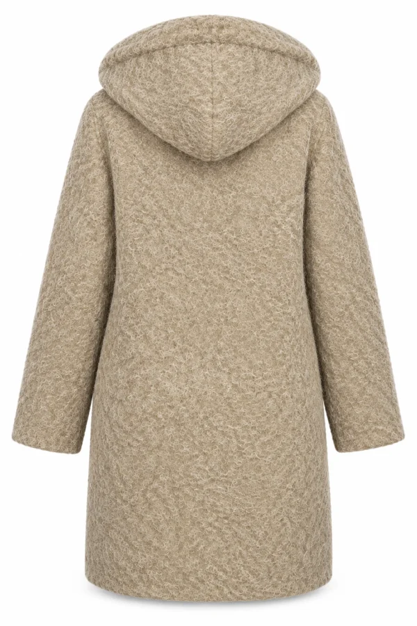 Cardigan damă cu glugă, fermoar și broșă decorativă CBP02 - imagine 3