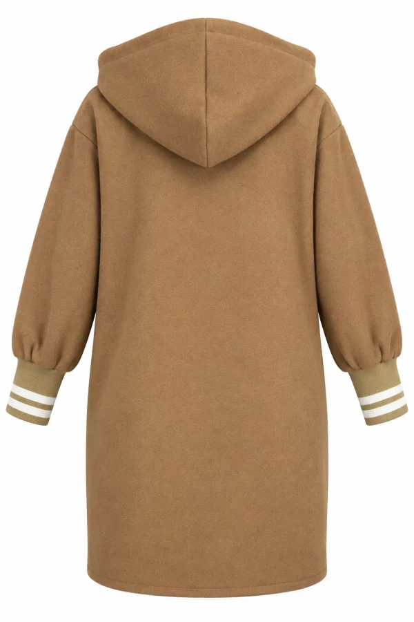 Cardigan damă lung cu glugă și mâneci din tricot CMT01 - imagine 3