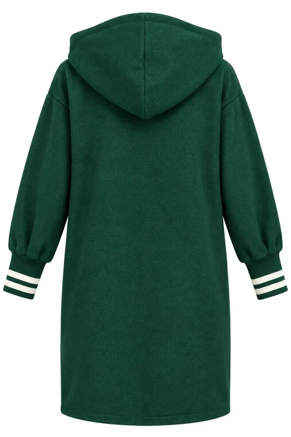 Cardigan damă lung cu glugă și mâneci din tricot CMT02 - imagine 3