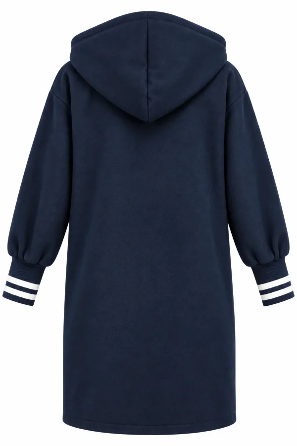 Cardigan damă lung cu glugă și mâneci din tricot CMT03 - imagine 3