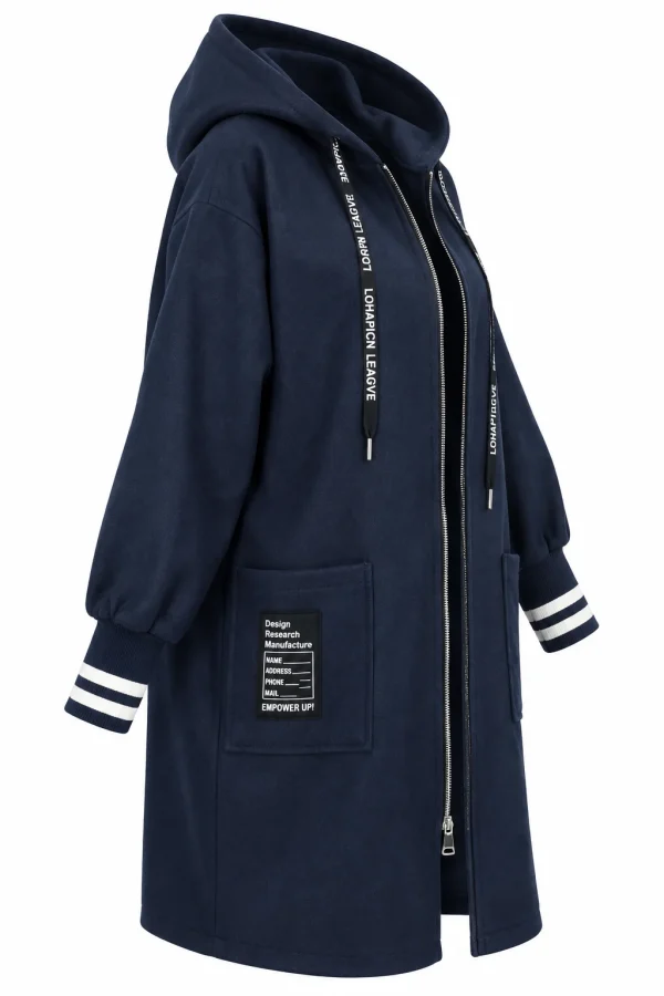 Cardigan damă lung cu glugă și mâneci din tricot CMT03 - imagine 2