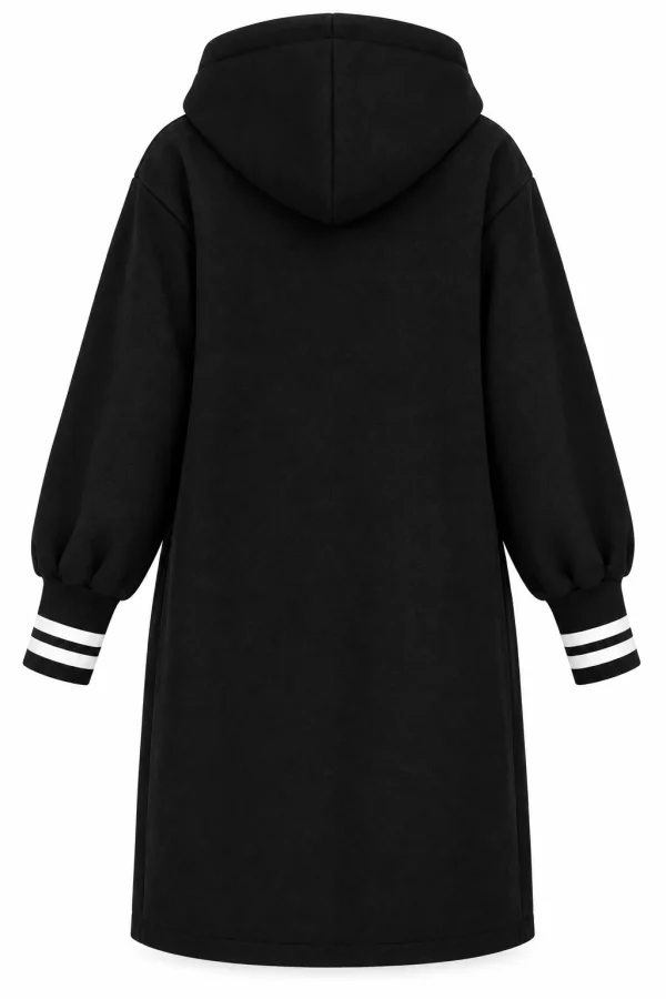 Cardigan damă lung cu glugă și mâneci din tricot CMT04 - imagine 3