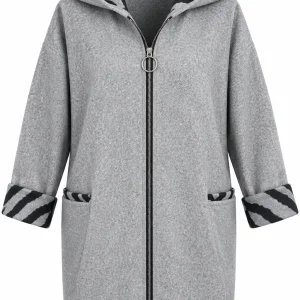 Cardigan damă cu glugă și interior animal print CZR01