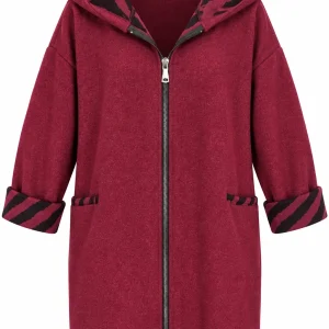 Cardigan damă cu glugă și interior animal print CZR03