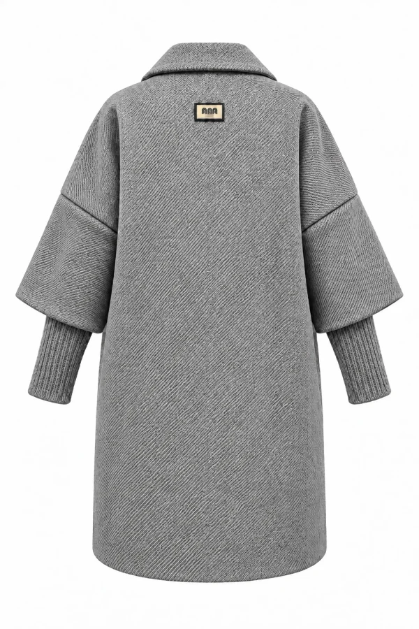 Cardigan damă din stofă, cu mâneci tip pulover MONICA MON03 - imagine 3