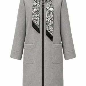 Cardigan Damă Lung cu Glugă și Șnur Stil Eșarfă Vera VEO02