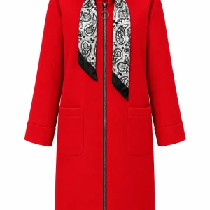 Cardigan Damă Lung cu Glugă și Șnur Stil Eșarfă Vera VEO04